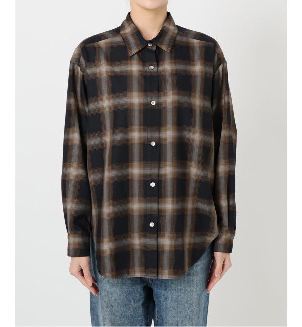 Spick and Span「《追加》メタルボタンTRチェックルーズシャツ」|シャツ・ブラウス|