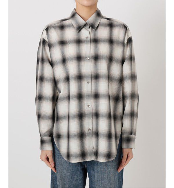 Spick and Span「《追加》メタルボタンTRチェックルーズシャツ」|シャツ・ブラウス|