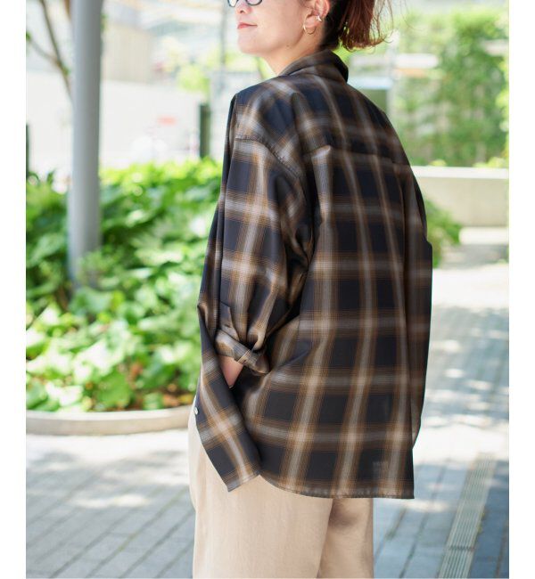 Spick and Span「《追加》メタルボタンTRチェックルーズシャツ」|シャツ・ブラウス|