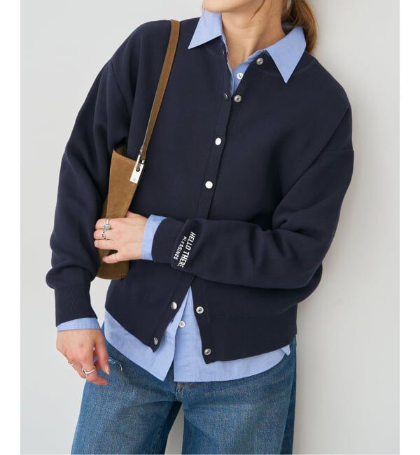Spick and Span「《WEB限定》2WAYスナップボタンロゴニット」|カーディガン|