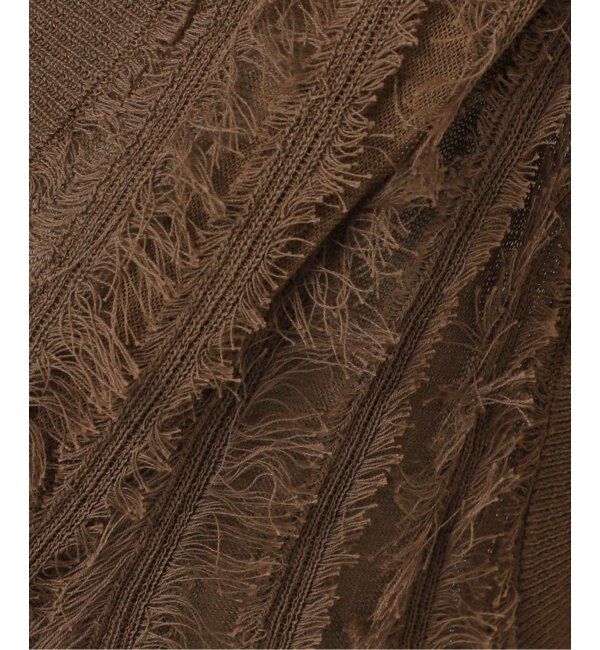 Spick and Span「《追加》フリンジニットベスト」|ベスト・ジレ|