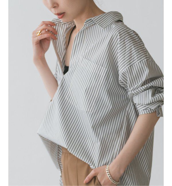 NOBLE「イージーケアコットンスキッパーシャツ」|シャツ・ブラウス|ホワイト B