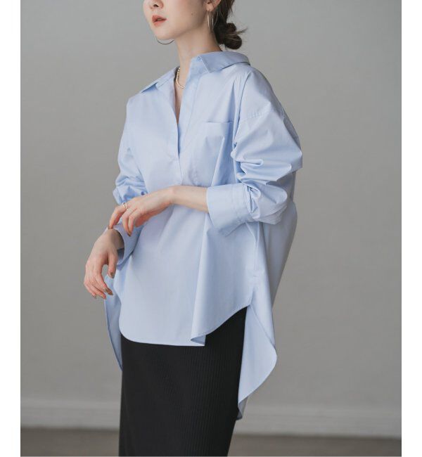 NOBLE「イージーケアコットンスキッパーシャツ」|シャツ・ブラウス|サックスブルー