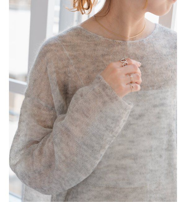 Spick and Span「《追加》ルーズモヘヤミックスボートネックニット」|ニット・セーター|