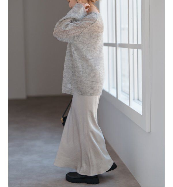 Spick and Span「《追加》ルーズモヘヤミックスボートネックニット」|ニット・セーター|