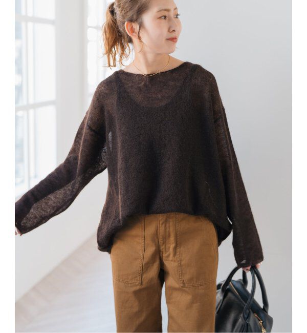 Spick and Span「《追加》ルーズモヘヤミックスボートネックニット」|ニット・セーター|
