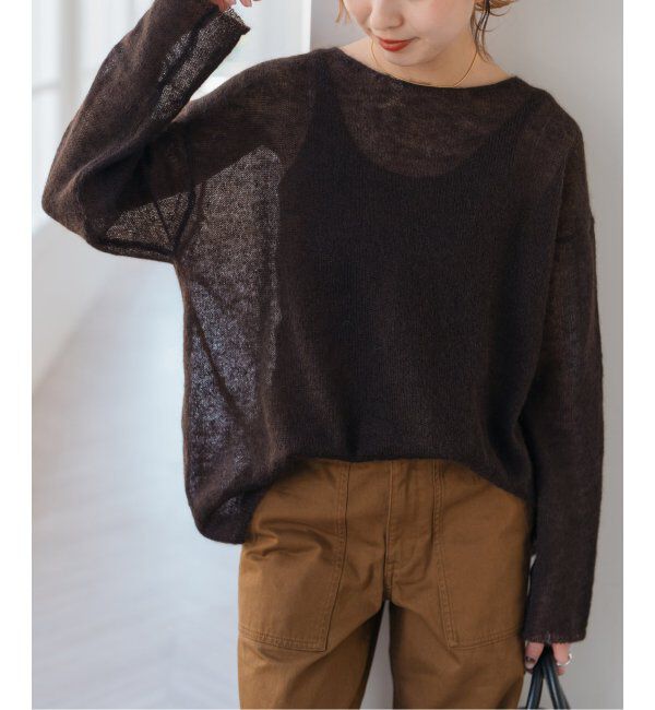 Spick and Span「《追加》ルーズモヘヤミックスボートネックニット」|ニット・セーター|