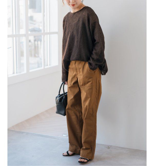 Spick and Span「《追加》ルーズモヘヤミックスボートネックニット」|ニット・セーター|