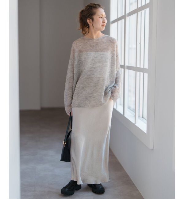 Spick and Span「《追加》ルーズモヘヤミックスボートネックニット」|ニット・セーター|