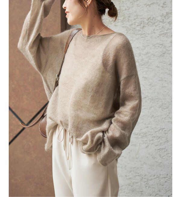 Spick and Span「《追加》ルーズモヘヤミックスボートネックニット」|ニット・セーター|