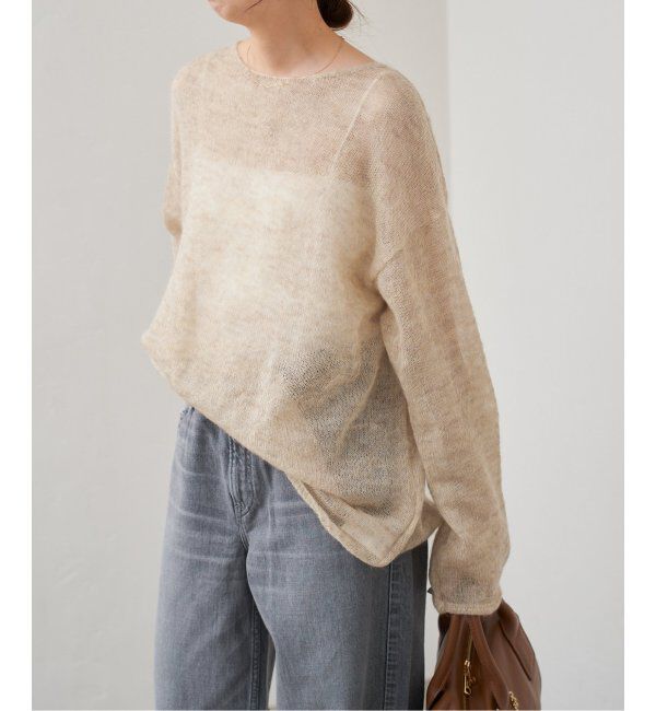 Spick and Span「《追加》ルーズモヘヤミックスボートネックニット」|ニット・セーター|