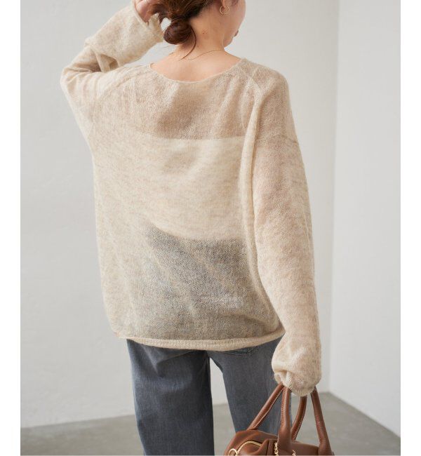 Spick and Span「《追加》ルーズモヘヤミックスボートネックニット」|ニット・セーター|