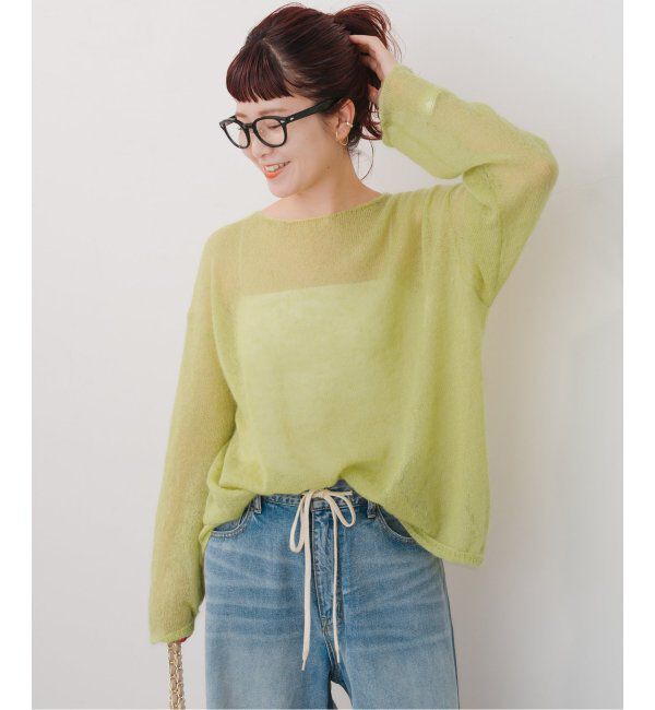 Spick and Span「《追加》ルーズモヘヤミックスボートネックニット」|ニット・セーター|