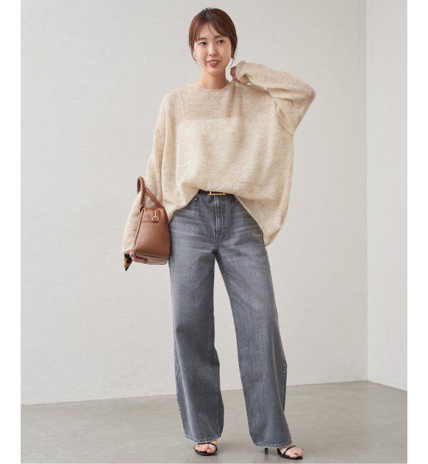 Spick and Span「《追加》ルーズモヘヤミックスボートネックニット」|ニット・セーター|