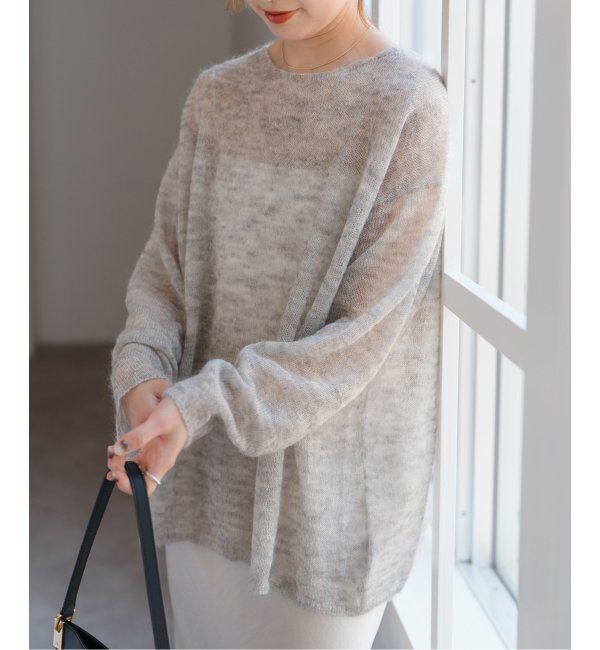 Spick and Span「《追加》ルーズモヘヤミックスボートネックニット」|ニット・セーター|