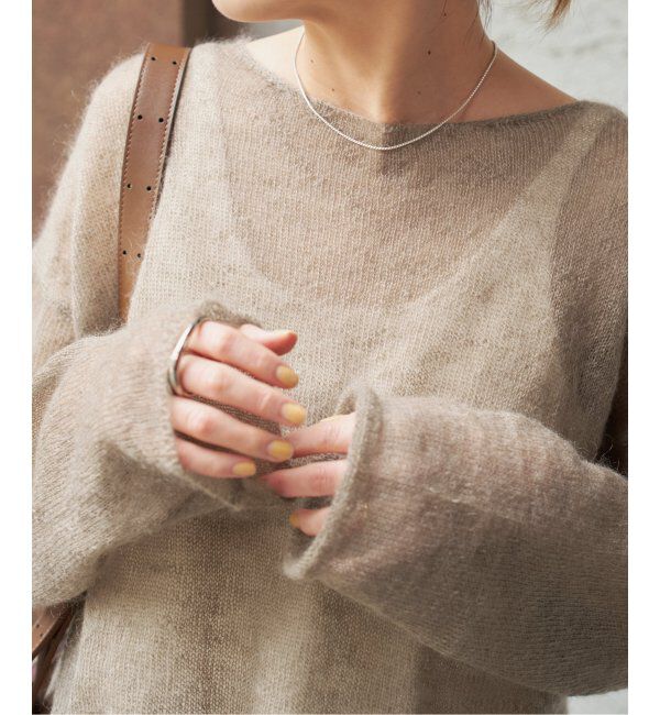 Spick and Span「《追加》ルーズモヘヤミックスボートネックニット」|ニット・セーター|ブラウン D