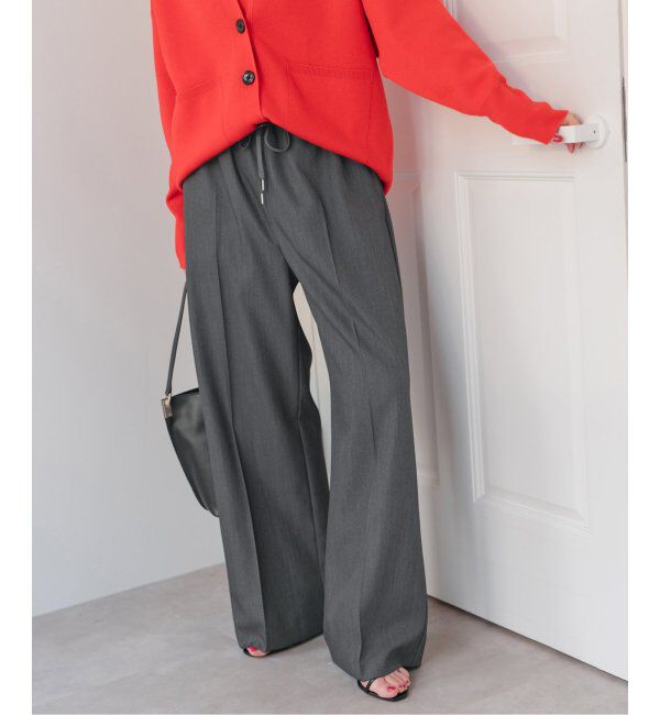 Spick and Span「《手洗い可》P/Wイージースラックスパンツ」|スラックス|グレー