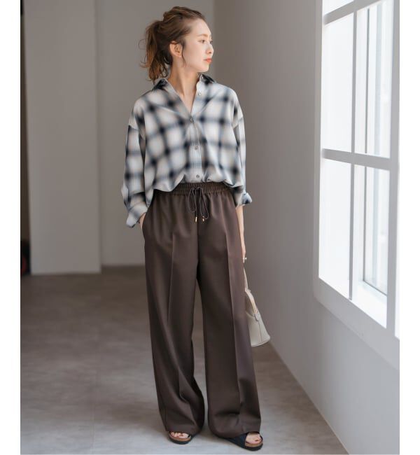 Spick and Span「《手洗い可》P/Wイージースラックスパンツ」|スラックス|