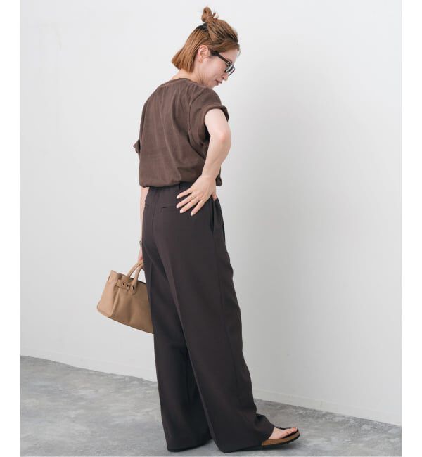 Spick and Span「《追加》ダブルクロスツータックパンツ」|スラックス|