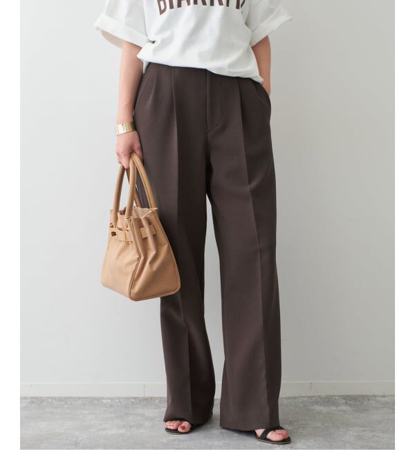 Spick and Span「《追加》ダブルクロスツータックパンツ」|スラックス|