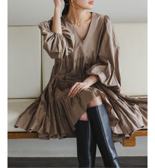 NOBLE「MARIHA/マリハ エンジェルのミニドレス」|ワンピース|ベージュ