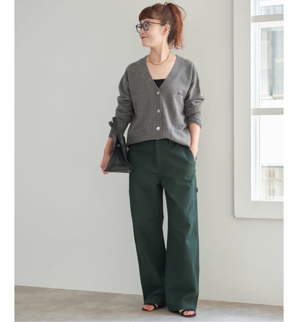 Spick and Span「ロゴジャガードVネックカーディガン」|カーディガン|