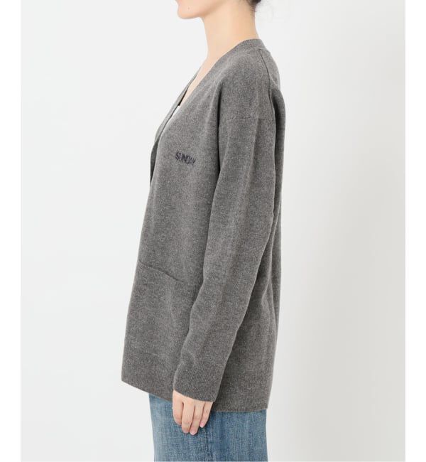 Spick and Span「ロゴジャガードVネックカーディガン」|カーディガン|