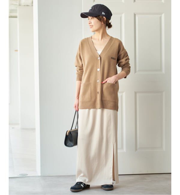 Spick and Span「ロゴジャガードVネックカーディガン」|カーディガン|