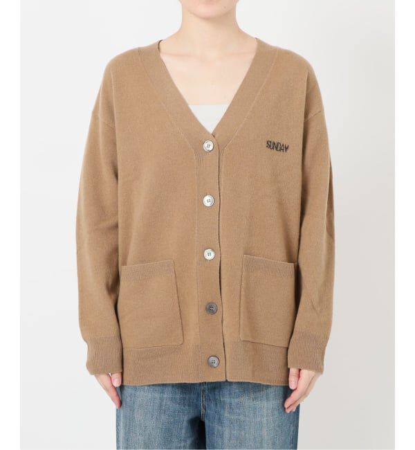 Spick and Span「ロゴジャガードVネックカーディガン」|カーディガン|