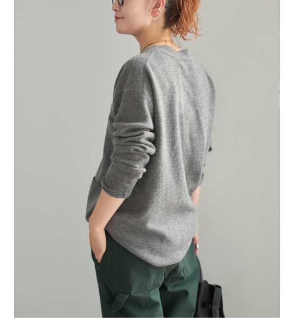 Spick and Span「ロゴジャガードVネックカーディガン」|カーディガン|