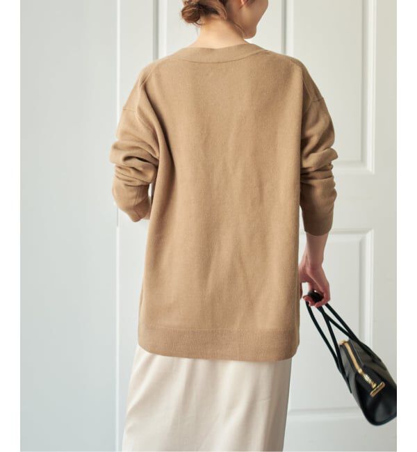 Spick and Span「ロゴジャガードVネックカーディガン」|カーディガン|