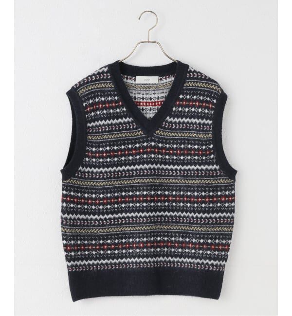 Spick and Span「DUNST/ダンスト CRAFTED Vネック ニットベスト」|ベスト・ジレ|ネイビー