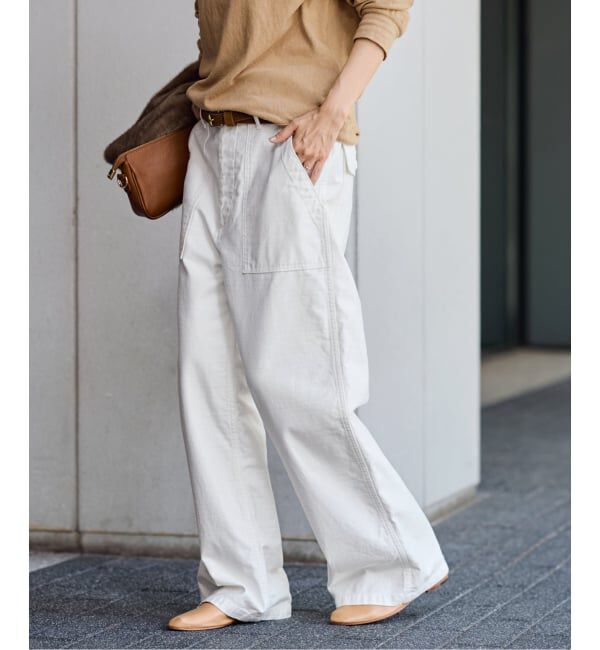 FRAMeWORK「≪追加≫ミリタリースラブバックサテンベイカーパンツ3」|カーゴ|