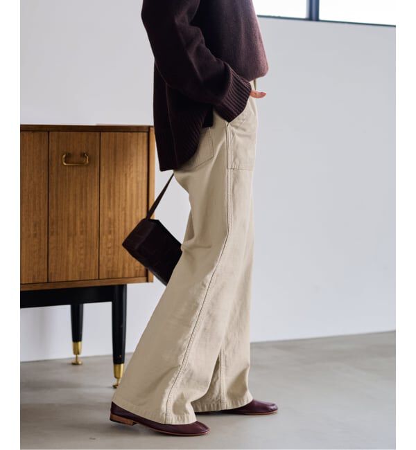 FRAMeWORK「≪追加≫ミリタリースラブバックサテンベイカーパンツ3」|カーゴ|