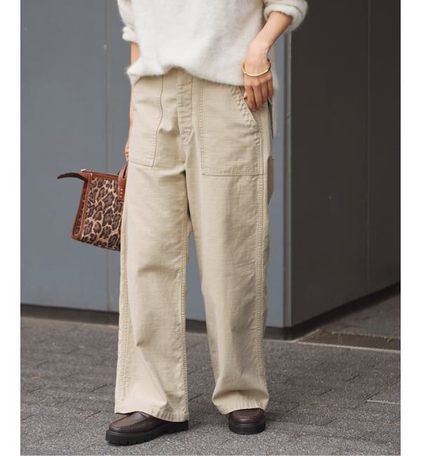 FRAMeWORK「≪追加≫ミリタリースラブバックサテンベイカーパンツ3」|カーゴ|