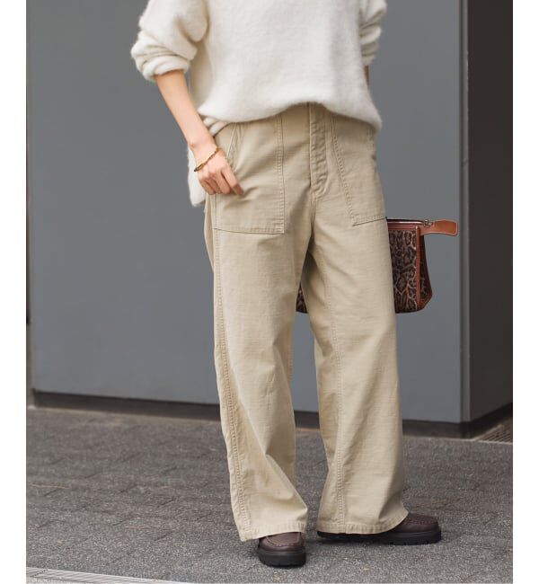 FRAMeWORK「≪追加≫ミリタリースラブバックサテンベイカーパンツ3」|カーゴ|