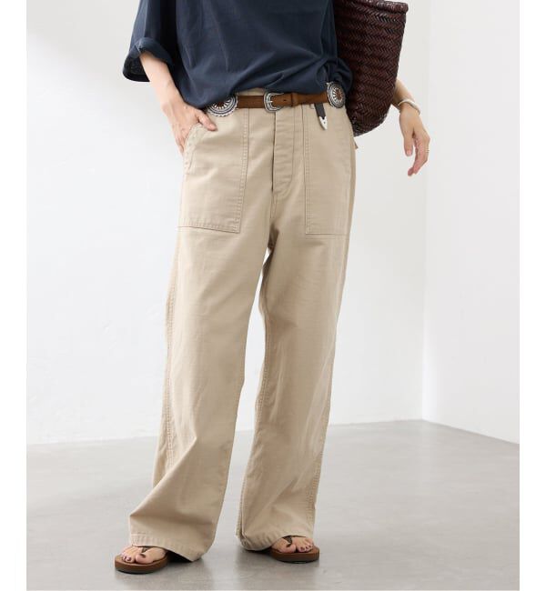 FRAMeWORK「≪追加≫ミリタリースラブバックサテンベイカーパンツ3」|カーゴ|