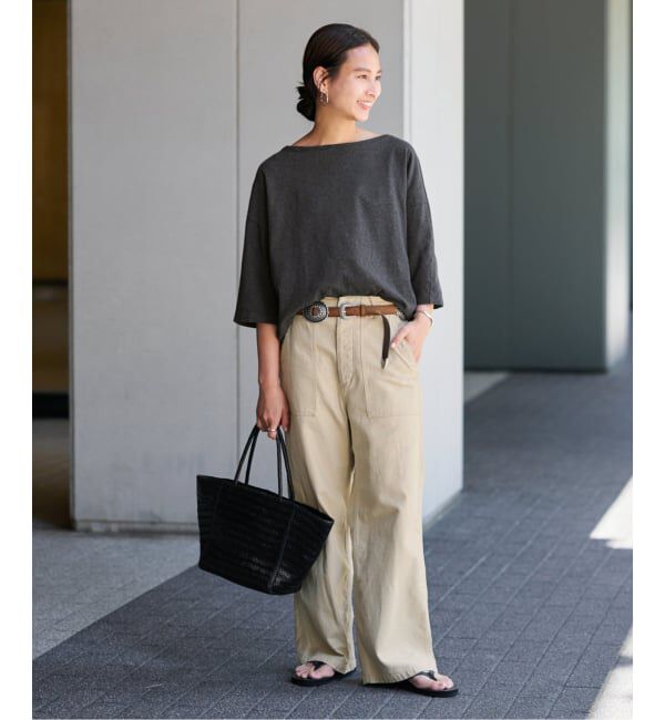 FRAMeWORK「≪追加≫ミリタリースラブバックサテンベイカーパンツ3」|カーゴ|