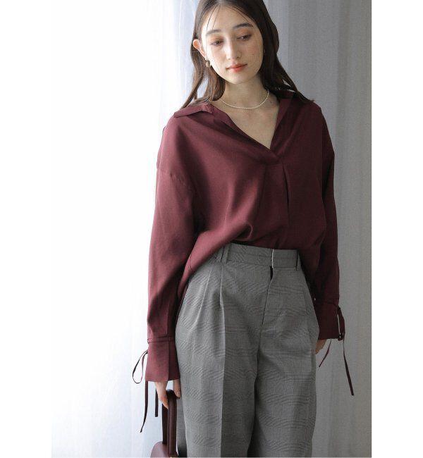  「【洗える】スキッパーオータムシャツ」|シャツ・ブラウス|