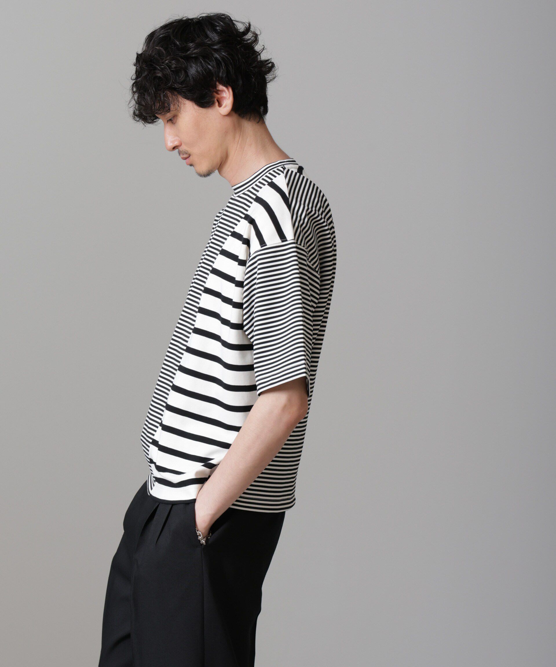 nano･universe「ボーダー切替Ｔシャツ」|Tシャツ・カットソー|