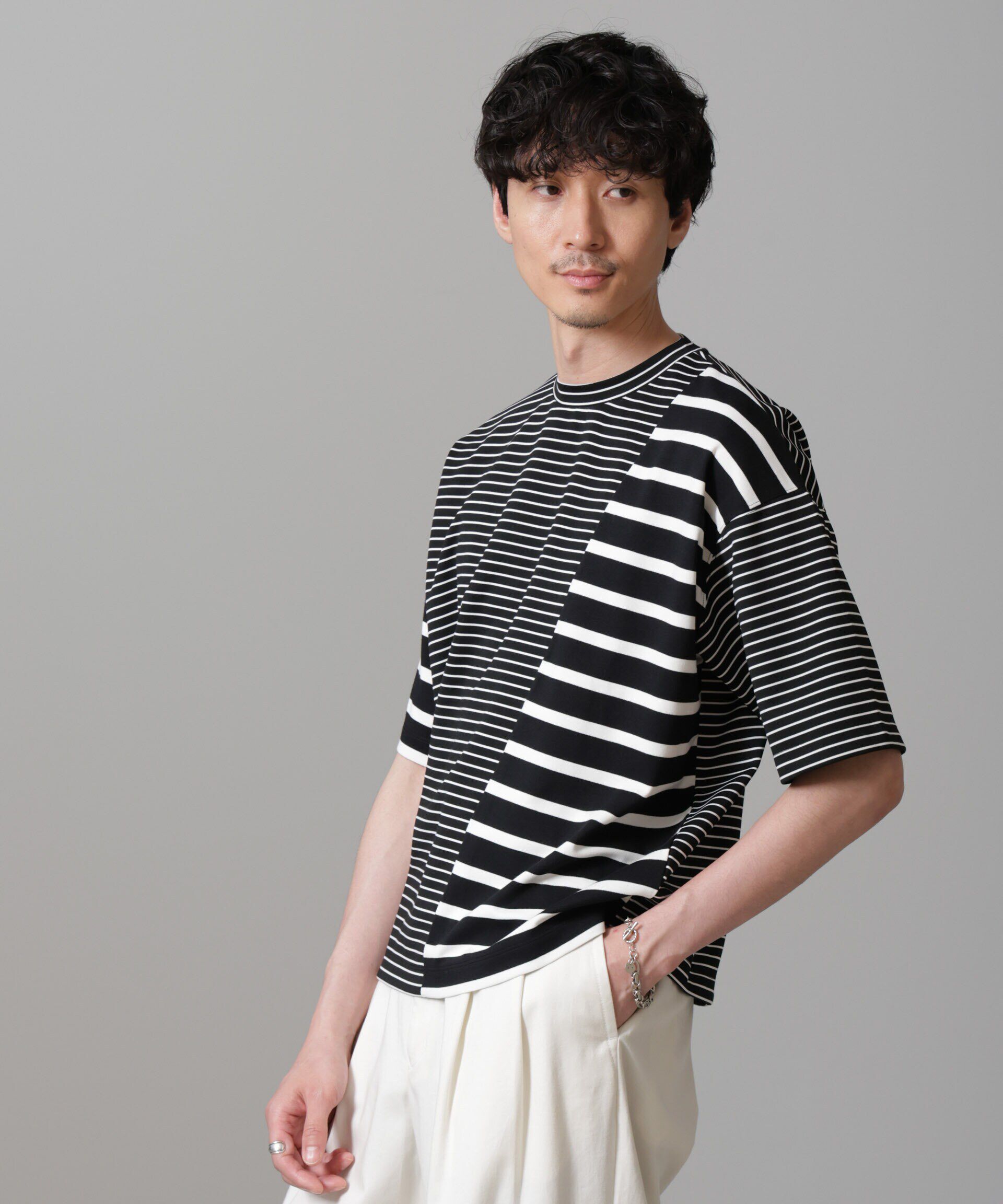 nano･universe「ボーダー切替Ｔシャツ」|Tシャツ・カットソー|パターン21