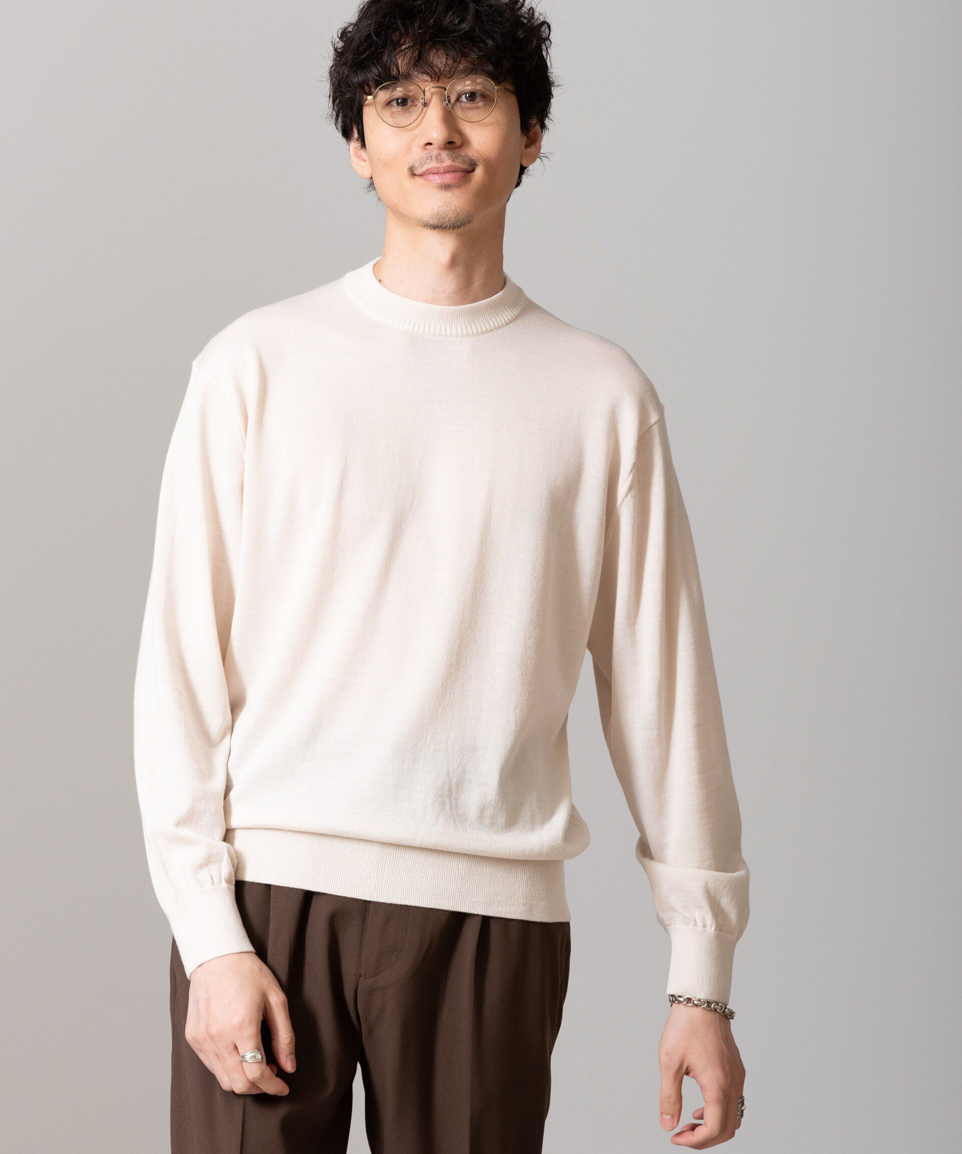 nano･universe「「毛玉レスニット」 ファインゲージクルーネック」|ニット・セーター|