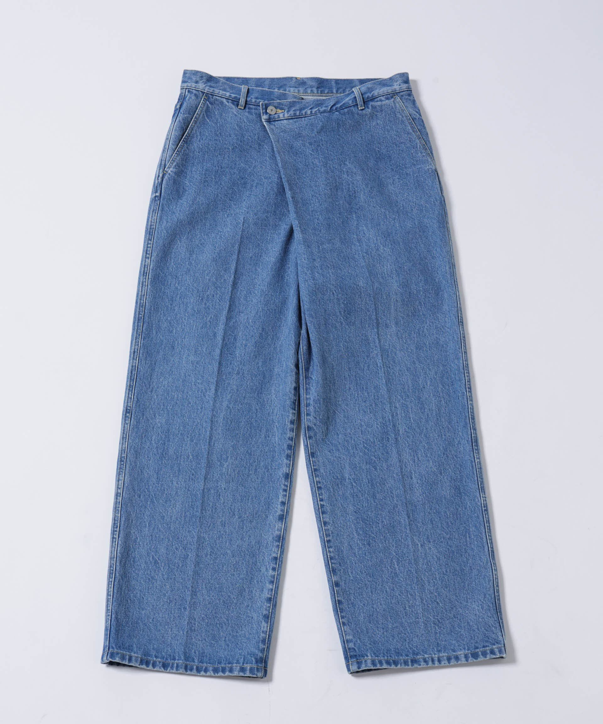 nano･universe「「ASSEMBLANC」ラップディティールデニムトラウザー」|チノ|