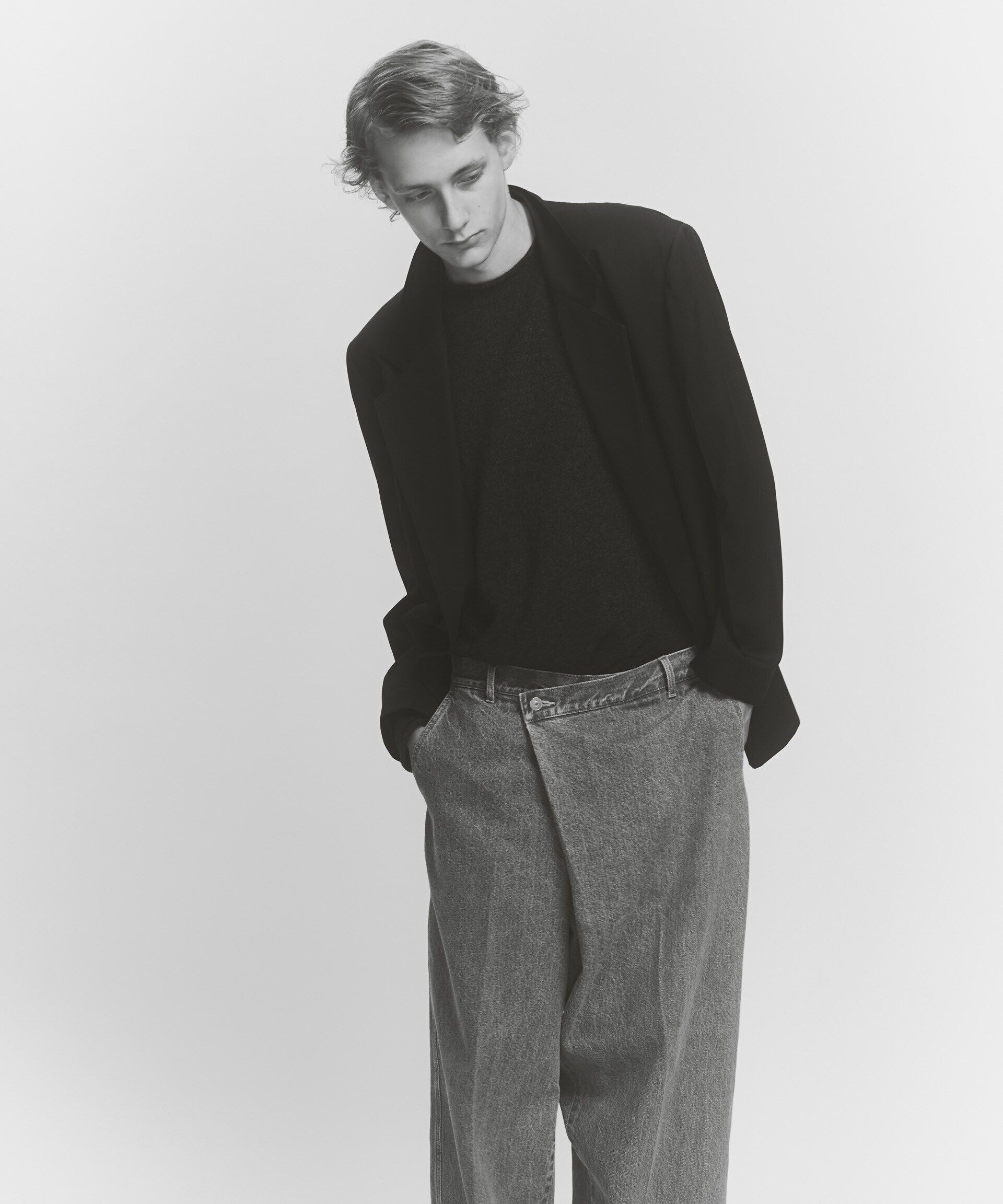 nano･universe「「ASSEMBLANC」ラップディティールデニムトラウザー」|チノ|