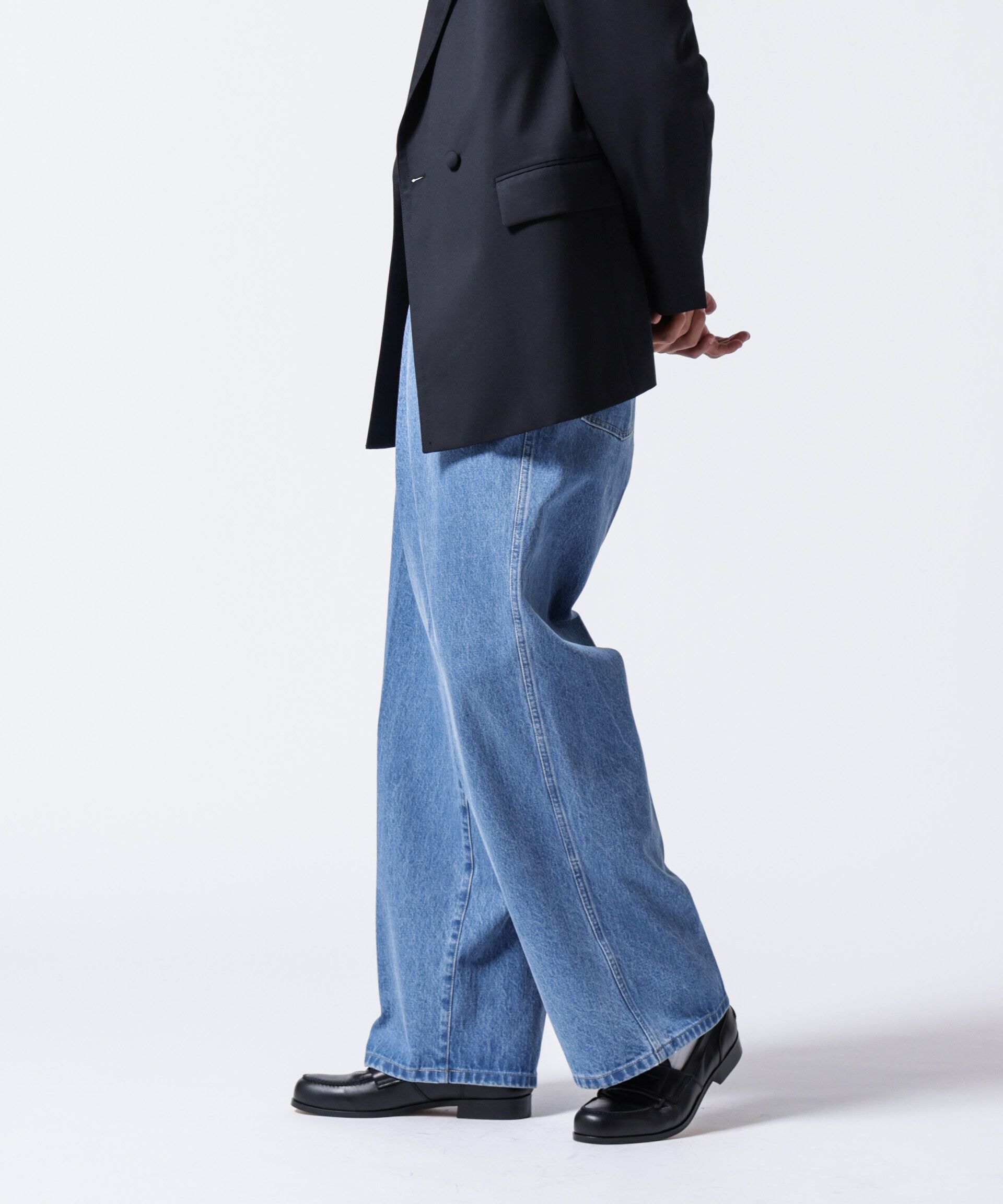 nano･universe「「ASSEMBLANC」ラップディティールデニムトラウザー」|チノ|