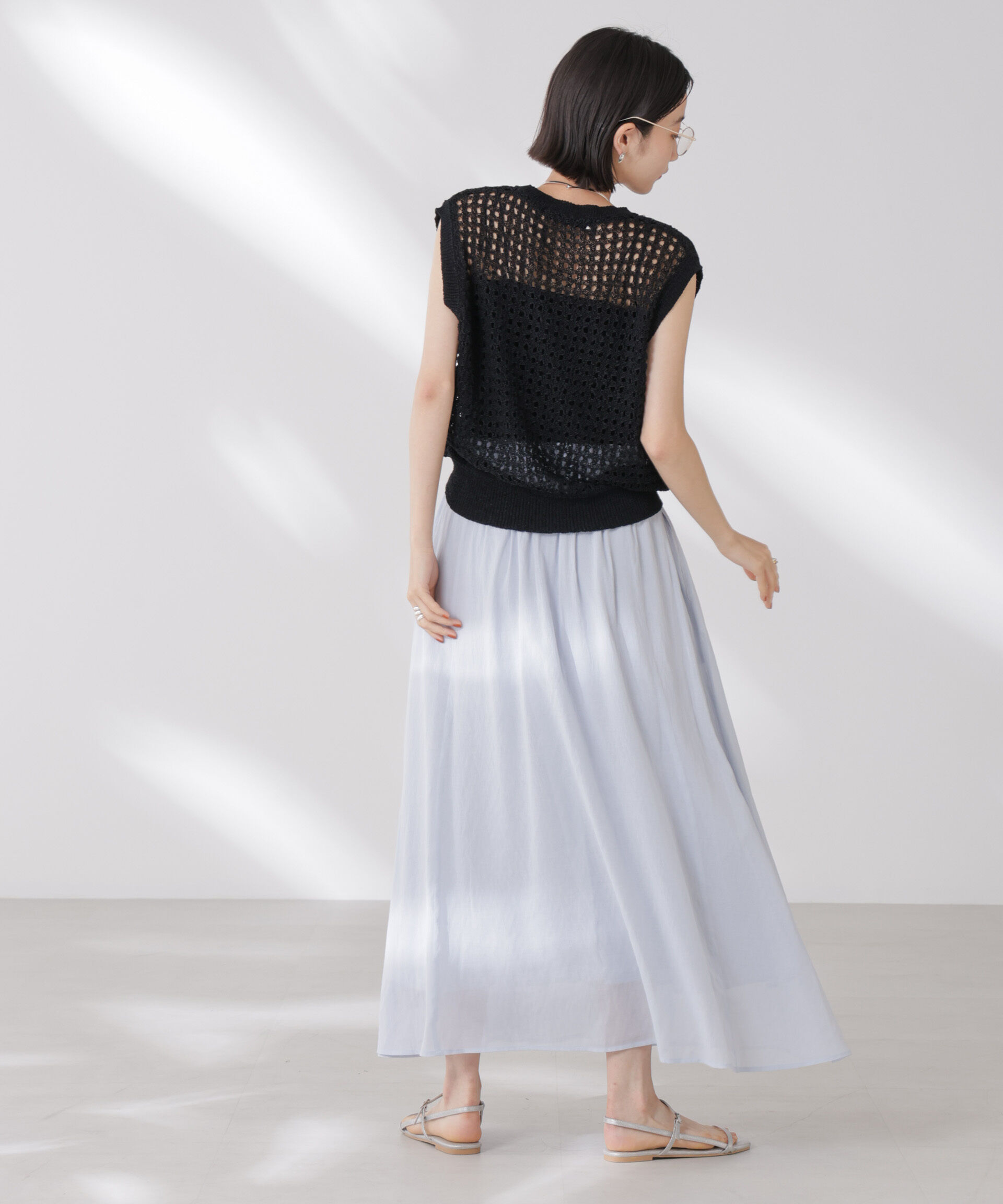 nano･universe「テープヤーンメッシュニットベスト」|ニット・セーター|