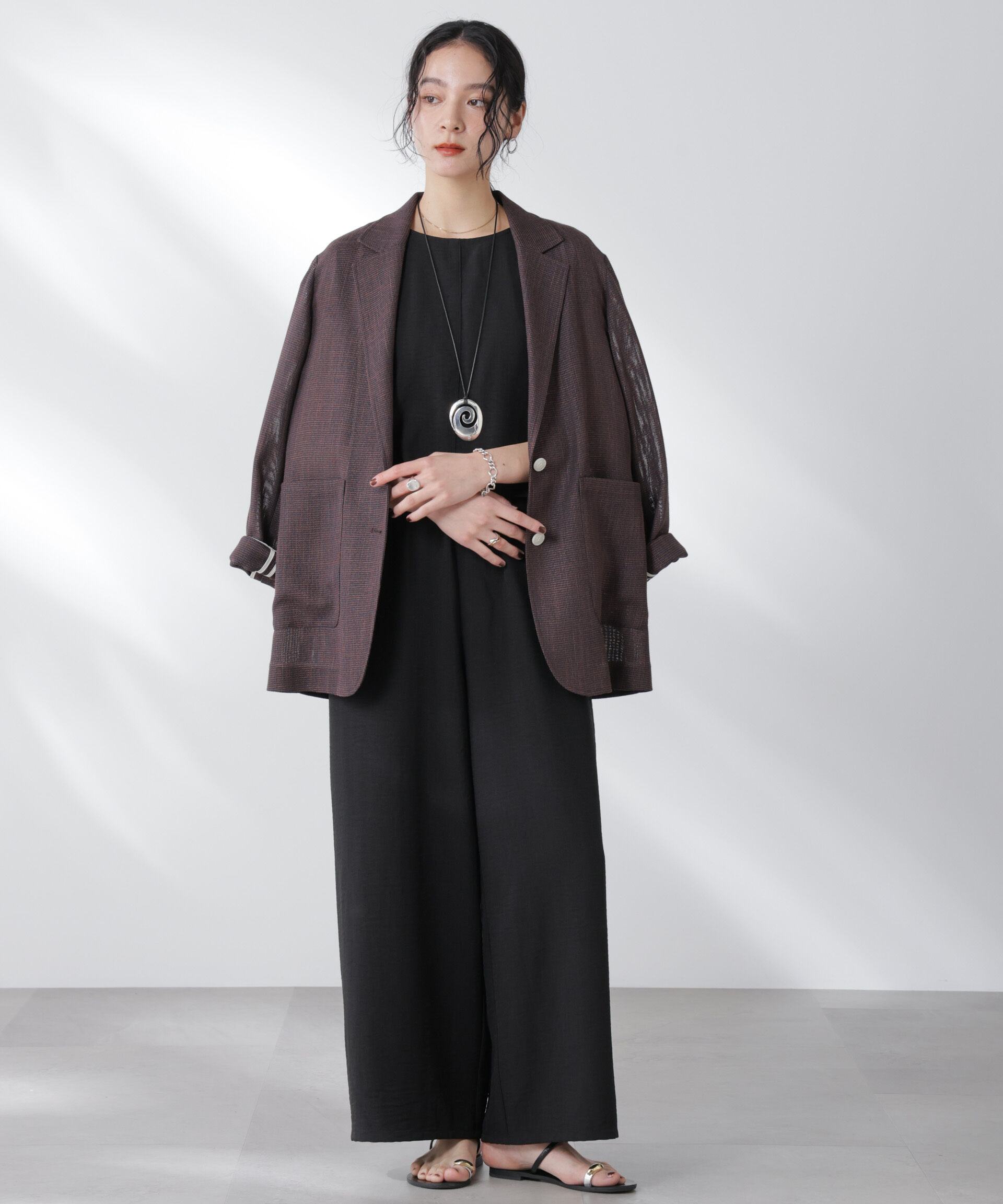 nano･universe「フレンチスリーブオールインワン」|ワンピース|