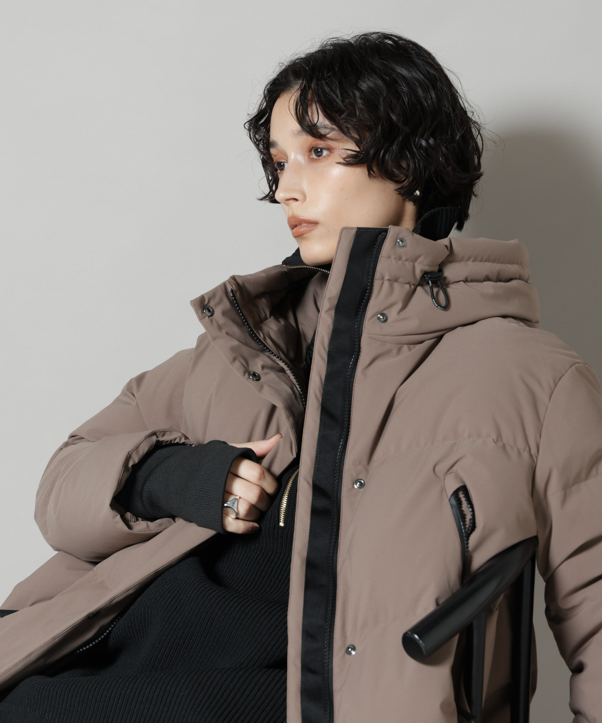 nano･universe「「西川ダウン(R)」ソロテックスAラインダウン」|ダウン|モカ3