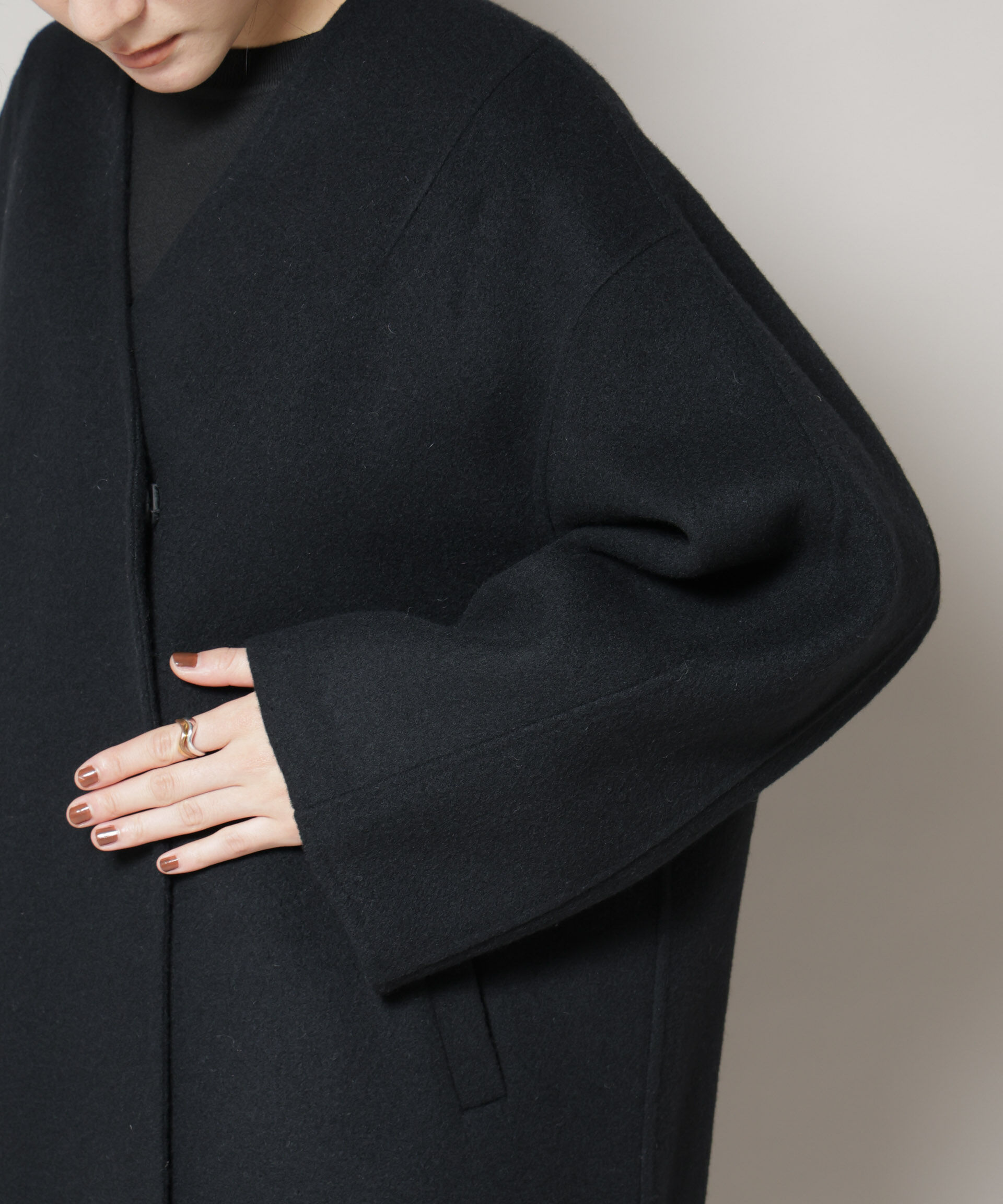 nano･universe「SUPER110blend リバーノーカラーロングコート」|その他|