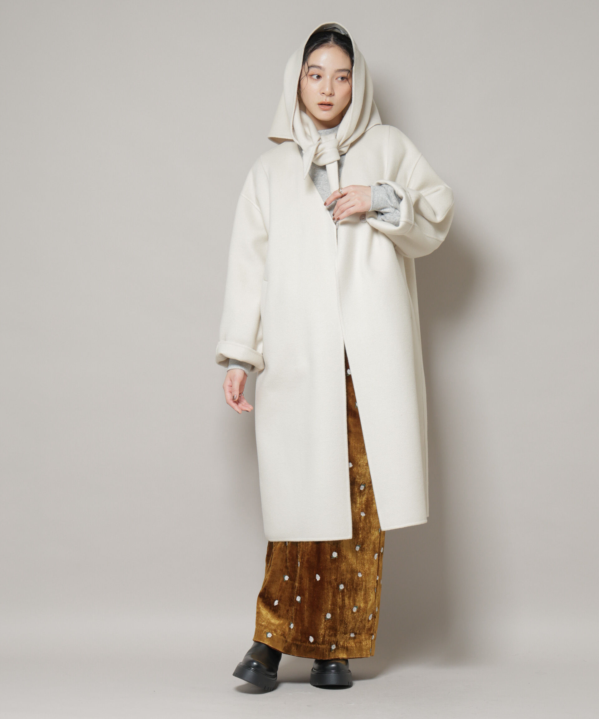 nano･universe「SUPER110blend リバーノーカラーロングコート」|その他|